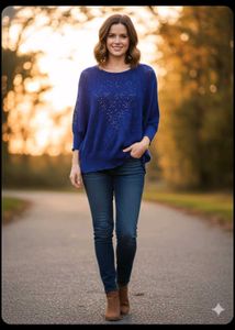 Chic Blue Sparkle Sweater