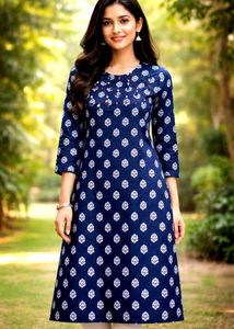 Blue Embroidery Kurta