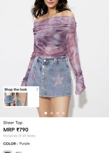 Stylish Tie-Dye Off-Shoulder Sheer Top