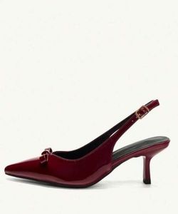 Maroon Bow Heels