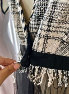 Sheer Black Tulle Plaid Dress