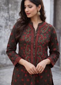 Embroidered Cotton Kurta