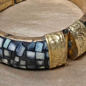 Vintage Mosaic Brass Bangle