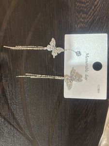 Sparkling Butterfly Drop Earrings