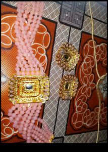 Elegant orange Beaded Choker Necklace