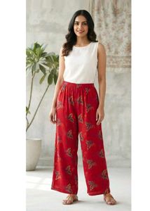 Red Printed Palazzo Pants