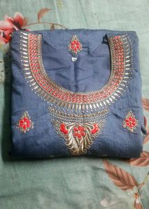 Embroidered Grey Kurta