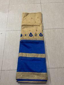 Elegant Blue and Gold Saree with blouse