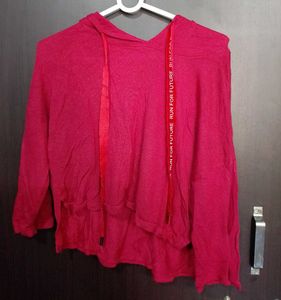 freebie Red Hooded Sweatshirt
