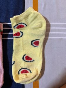 Yellow Watermelon / Strawberry Socks