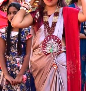 Beautiful Saree With Stitch Blouse 🦚Belt