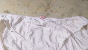 White Cotton Briefs with Pink Bow