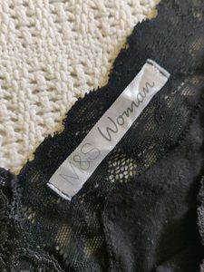 Black Lace Trim Tank Top