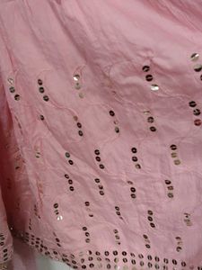 Pink Sequined Kurta Set