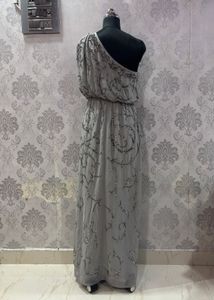 Elegant Beaded One-Shoulder Gown