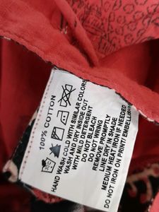 Red Printed Kurta (Women's)