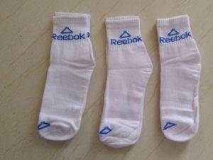 Man and woman 3 pairs ankle length white spots soc