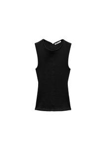 Zara Black Sleeveless Knit Top With Backless Cut
