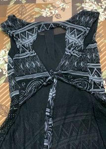 Boho Print Tie-Front top