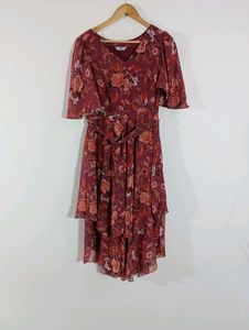 Mauve Printed Casual Dress (Women)