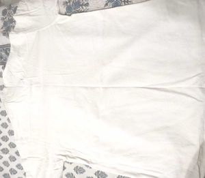 White Cotton Thai Kurta with Embroidery – Traditio