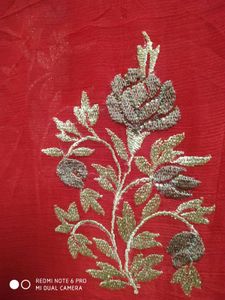 Red Siffon  Saree