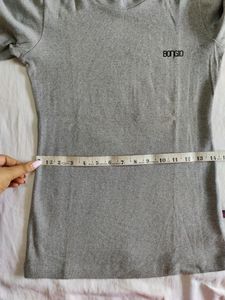 Plain Grey Full Sleeve Tshirt ,Size- S