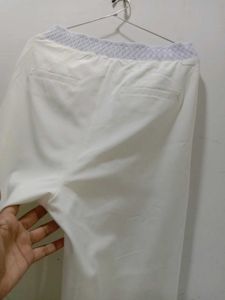 White Wide-Leg Bootcut Pant