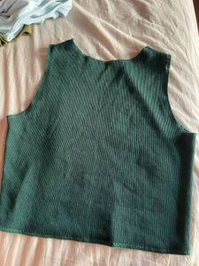 SZN Ribbed Green Crop Tank Top