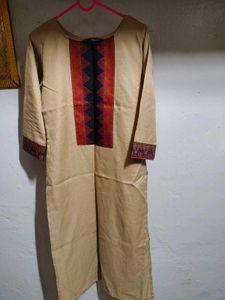 Stylish Beige Kurta with Geometric Print