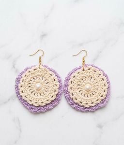 Handmade Crochet Earrings with Pearl