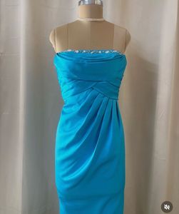 Elegant Teal Strapless Gown