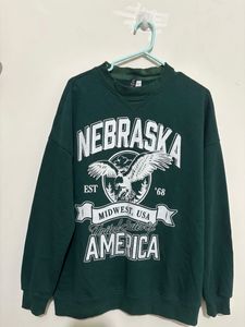 Green "Nebraska" Graphic Sweatshirt