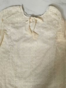 Elegant Cream Embroidered kaftaan