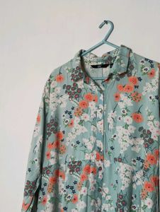 Floral Print Shirt Dress