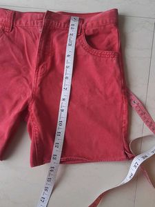 Red Denim Shorts - 12 to 13 yrs girls