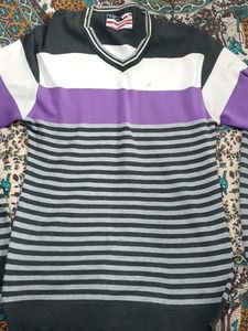 Striped V-Neck Sweater