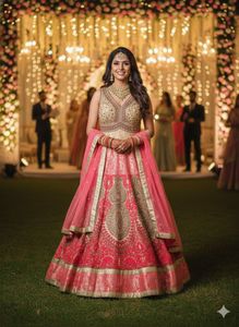Pink & Gold Lehenga Choli