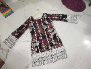 Elegant Floral Kurta with duppata without pant