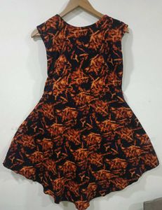 Korean style Chic Sleeveless Printed Mini Dress