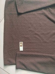 Men's Brown Zip Polo Shirt