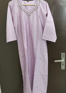 New Unused CottonSilk Cutdana Straight Suit