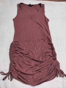 Ruched V-Neck Sleeveless Dress