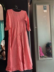 Peach Cotton Blend Kurta