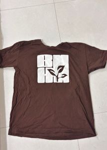 Brown T-Shirt with Leaf Logo