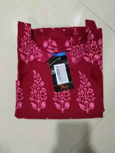 Maroon Printed Kurta