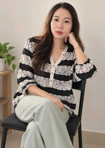 Striped Lace Blouse