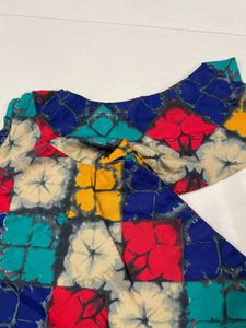 Boho Diamond Print Off-Shoulder Top