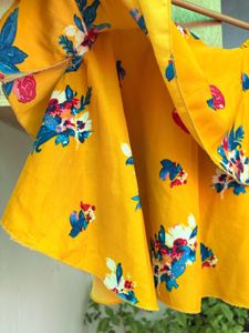 Yellow Floral Tiered Tank Top