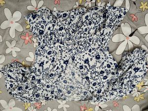 Chic Floral Print Peplum Top